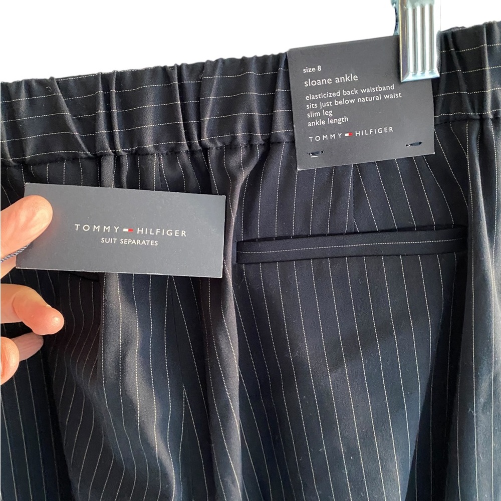 Tommy Hilfiger, size 8, ,blue & white pants, Sloane ankle, slim leg (NWT)